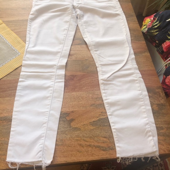 Mother skinny white denim Looker Ankle Fray - Picture 3 of 7